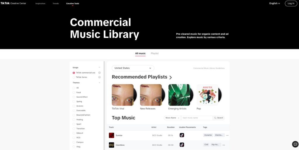 tiktok music library